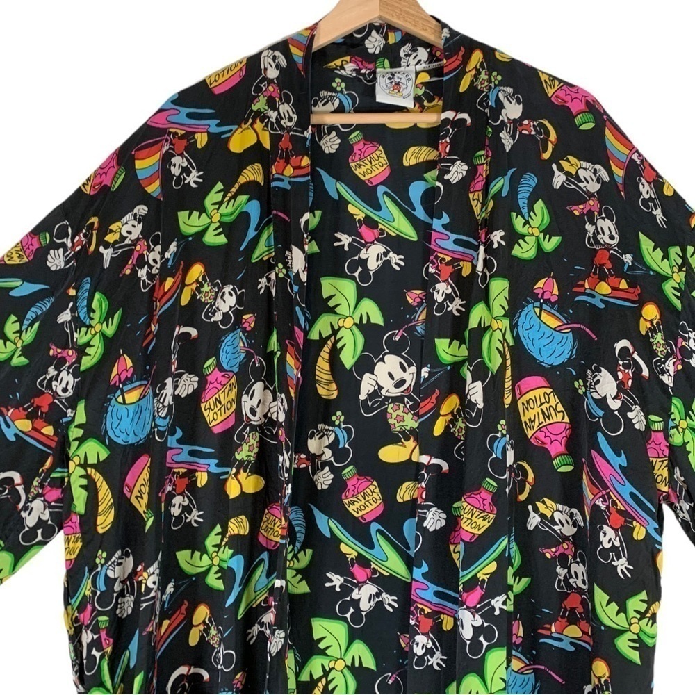 Vintage Disney Mickey And Minnie Mouse Silk Robe Size One Size Fits Most - Picture 5 of 15